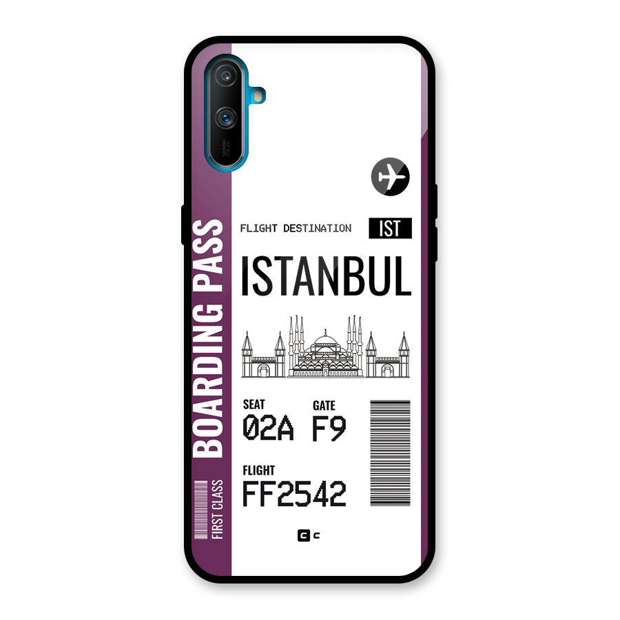 Istanbul Boarding Pass Glass Back Case for Realme C3