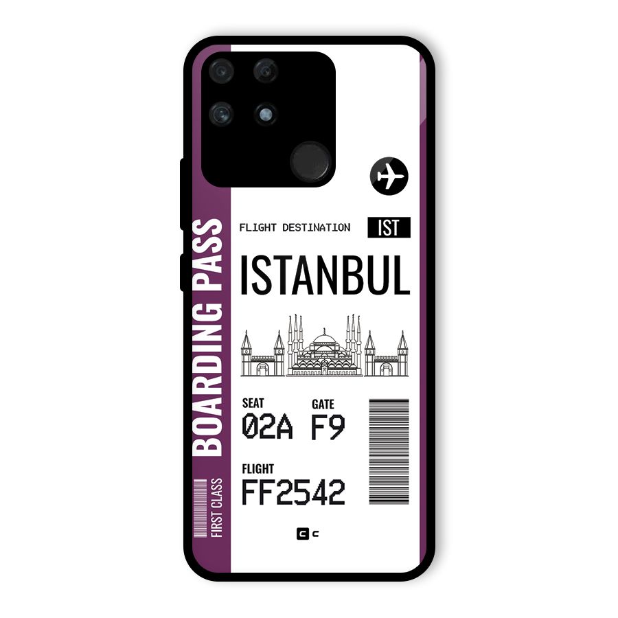 Istanbul Boarding Pass Glass Back Case for Realme Narzo 50A