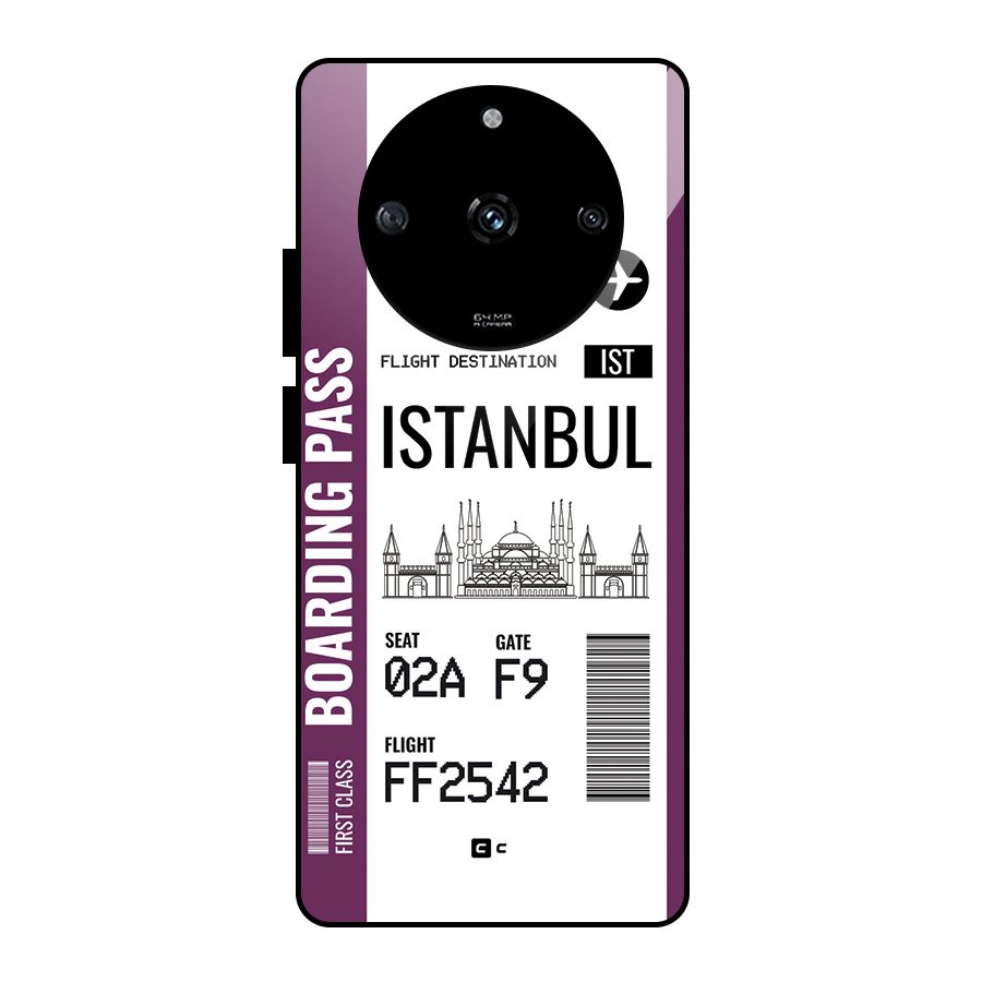 Istanbul Boarding Pass Glass Back Case for Realme Narzo 60 5G