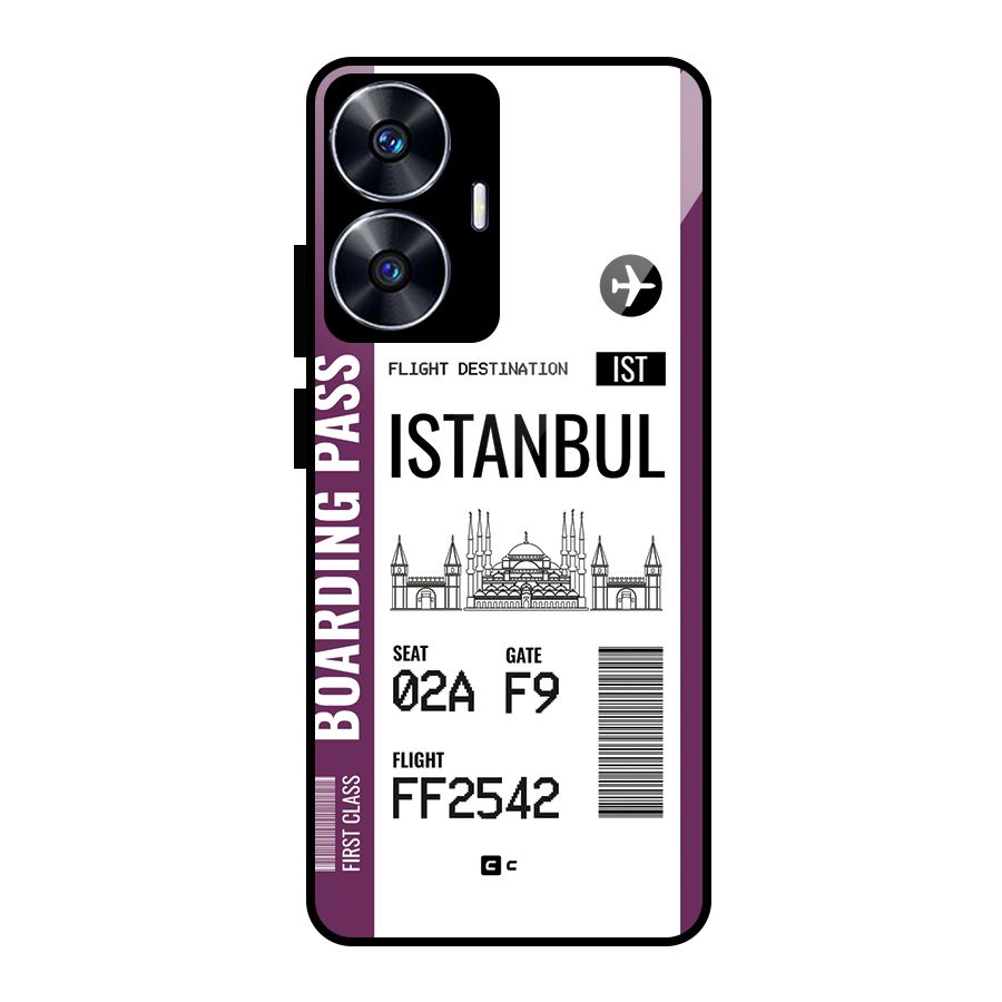 Istanbul Boarding Pass Glass Back Case for Realme Narzo N55