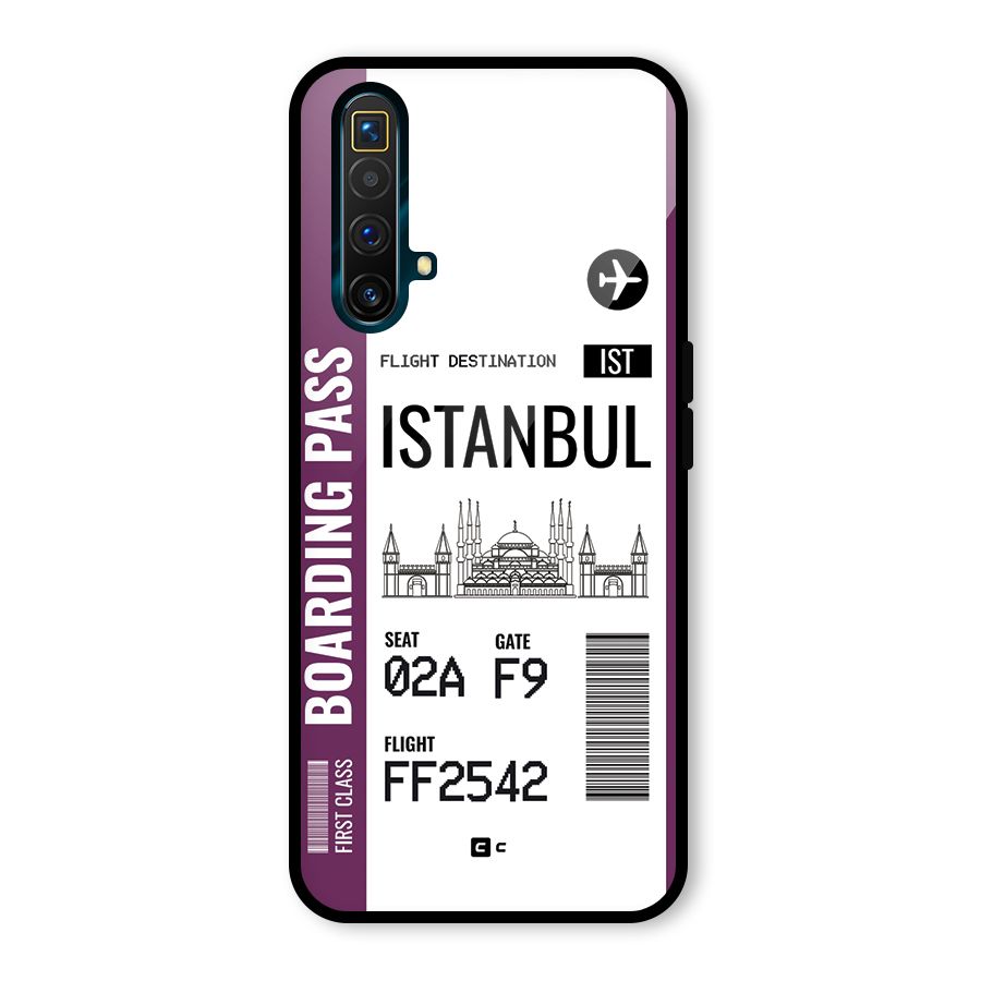 Istanbul Boarding Pass Glass Back Case for Realme X3