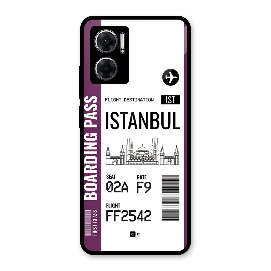 Istanbul Boarding Pass Glass Back Case for Redmi 11 Prime 5G