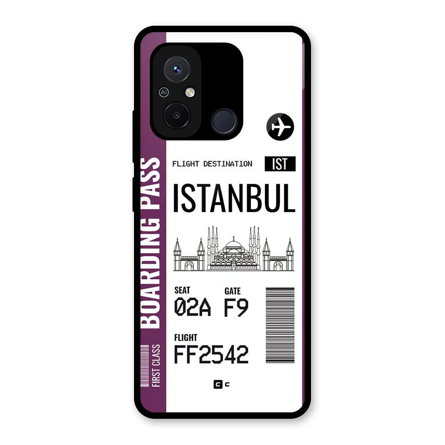 Istanbul Boarding Pass Glass Back Case for Redmi 12C