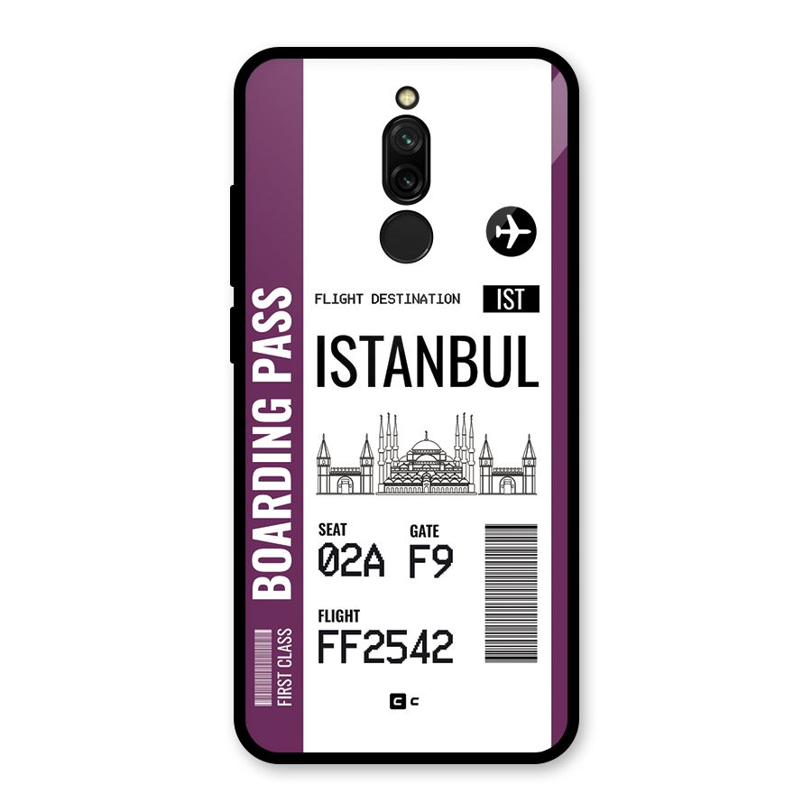 Istanbul Boarding Pass Glass Back Case for Redmi 8