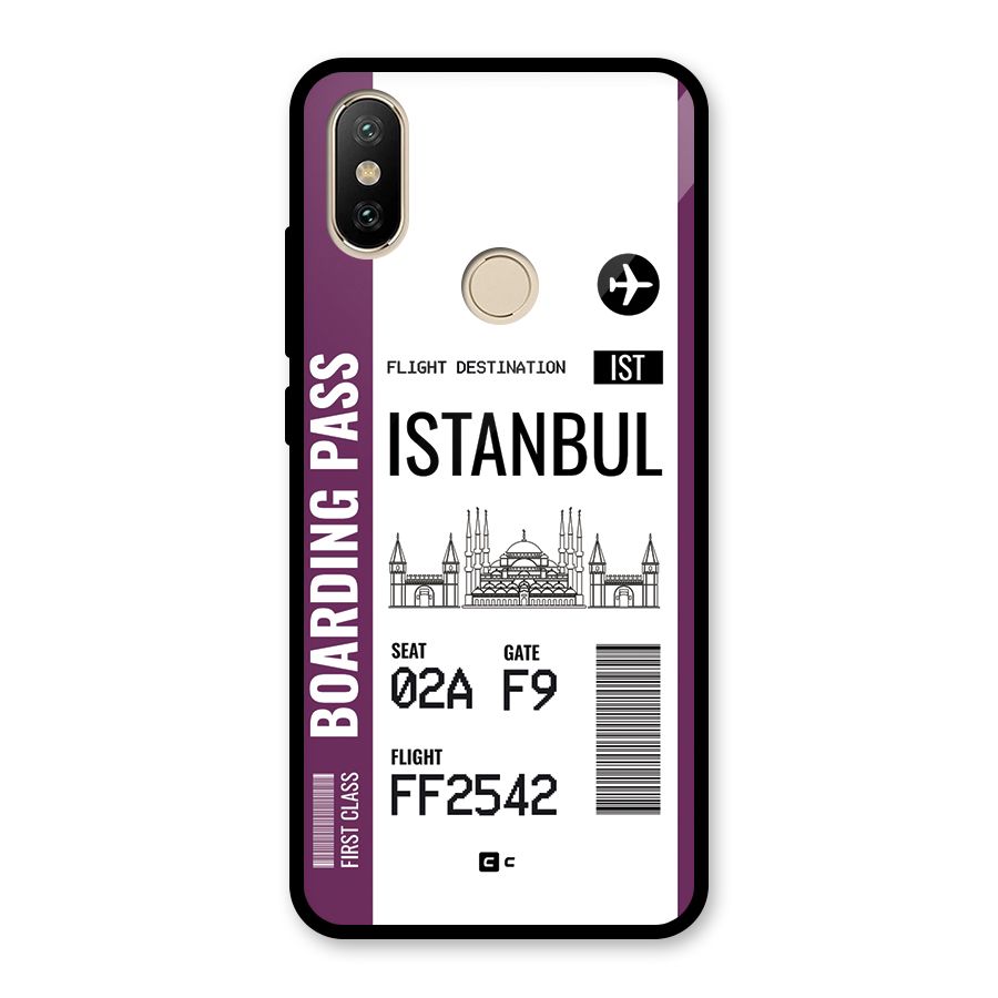 Istanbul Boarding Pass Glass Back Case for Redmi A1