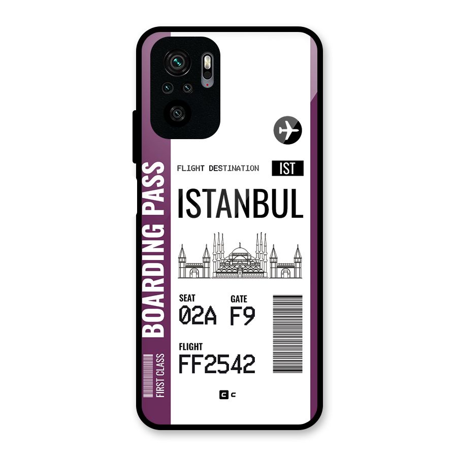 Istanbul Boarding Pass Glass Back Case for Redmi Note 11 SE