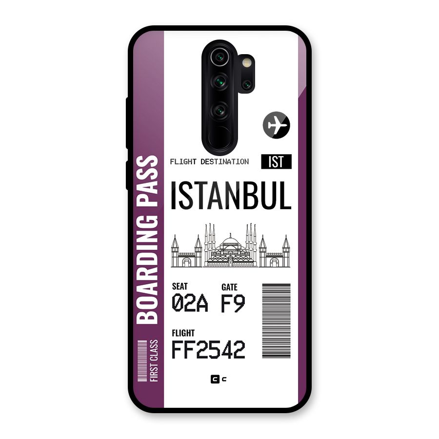 Istanbul Boarding Pass Glass Back Case for Redmi Note 8 Pro