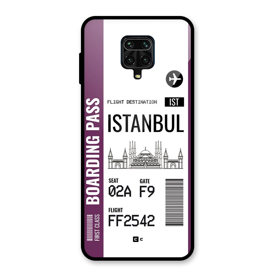 Istanbul Boarding Pass Glass Back Case for Redmi Note 9 Pro
