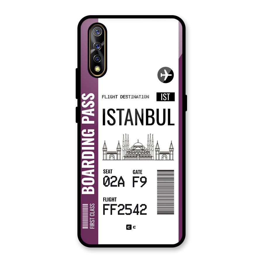 Istanbul Boarding Pass Glass Back Case for Vivo S1