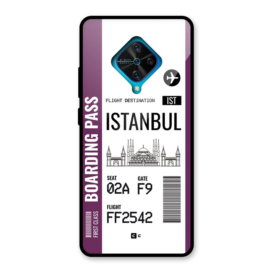 Istanbul Boarding Pass Glass Back Case for Vivo S1 Pro