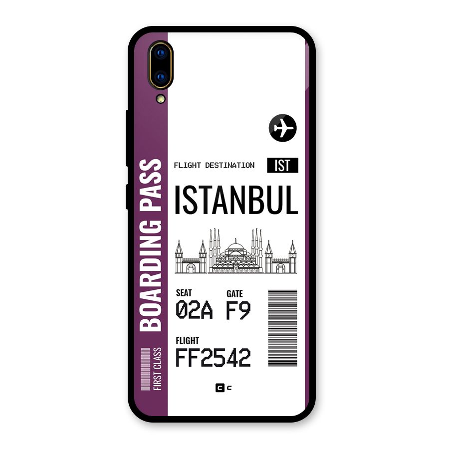 Istanbul Boarding Pass Glass Back Case for Vivo V11 Pro