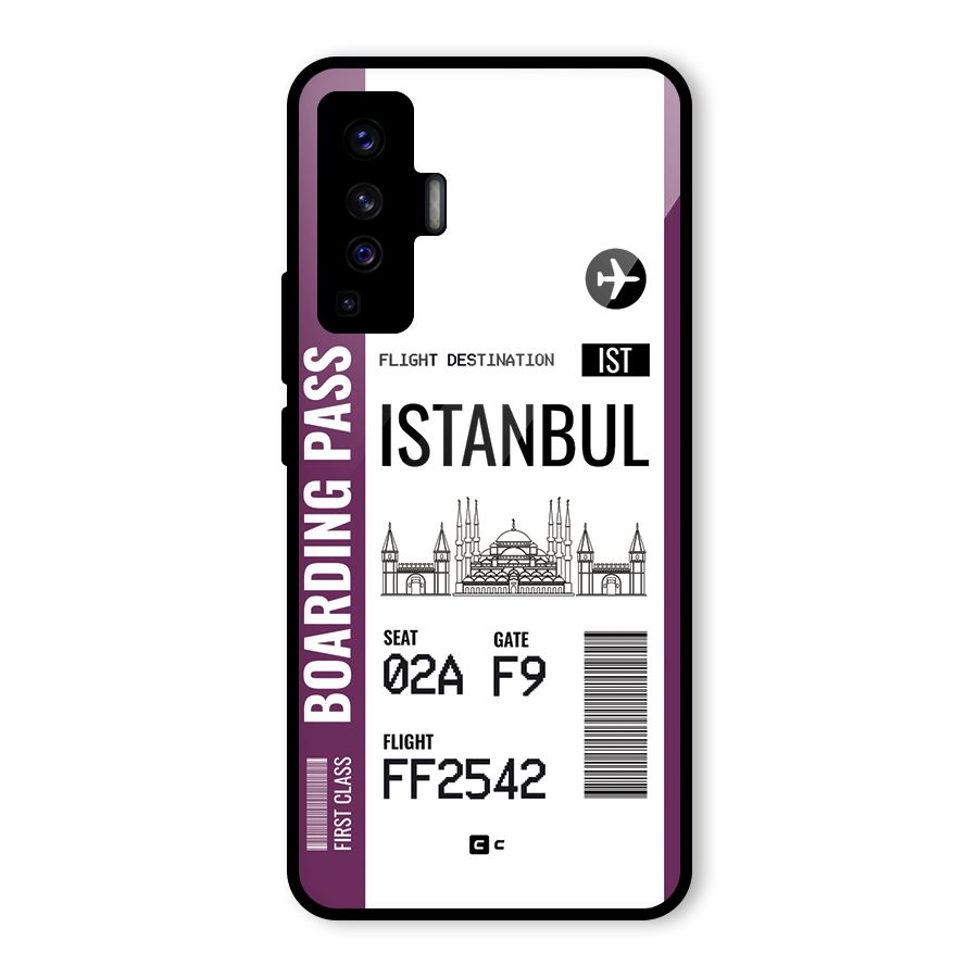 Istanbul Boarding Pass Glass Back Case for Vivo X50