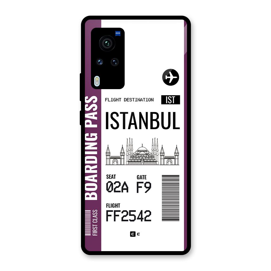 Istanbul Boarding Pass Glass Back Case for Vivo X60 Pro