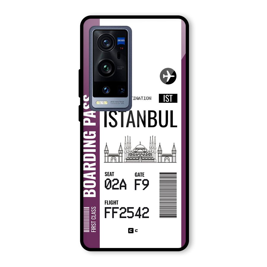 Istanbul Boarding Pass Glass Back Case for Vivo X60 Pro Plus