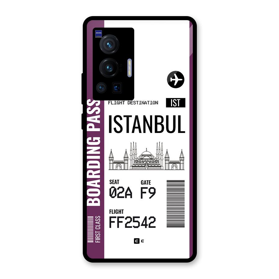 Istanbul Boarding Pass Glass Back Case for Vivo X70 Pro