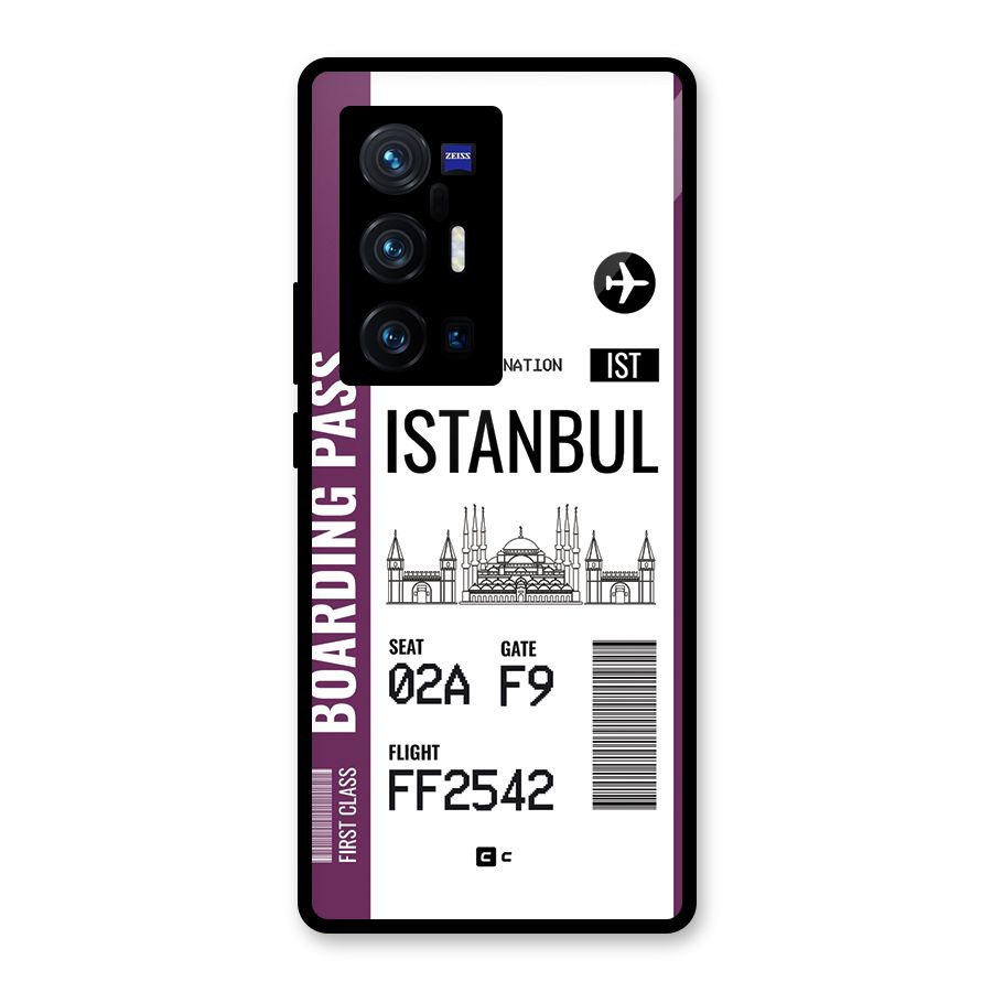 Istanbul Boarding Pass Glass Back Case for Vivo X70 Pro Plus