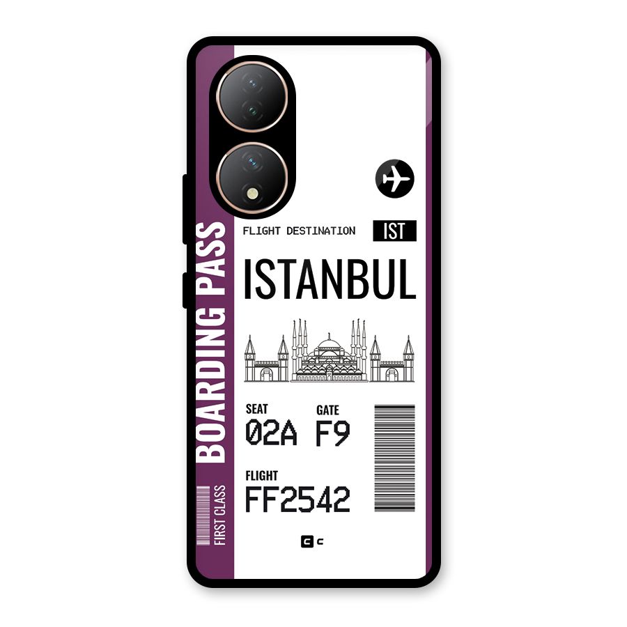 Istanbul Boarding Pass Glass Back Case for Vivo Y100