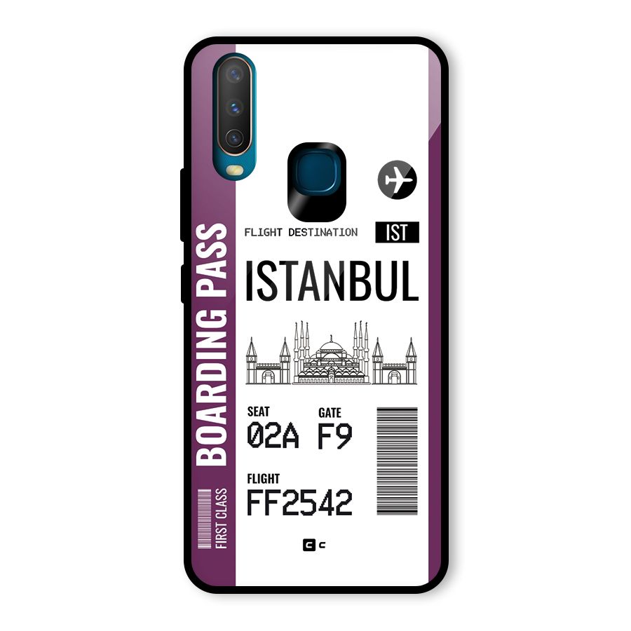 Istanbul Boarding Pass Glass Back Case for Vivo Y15