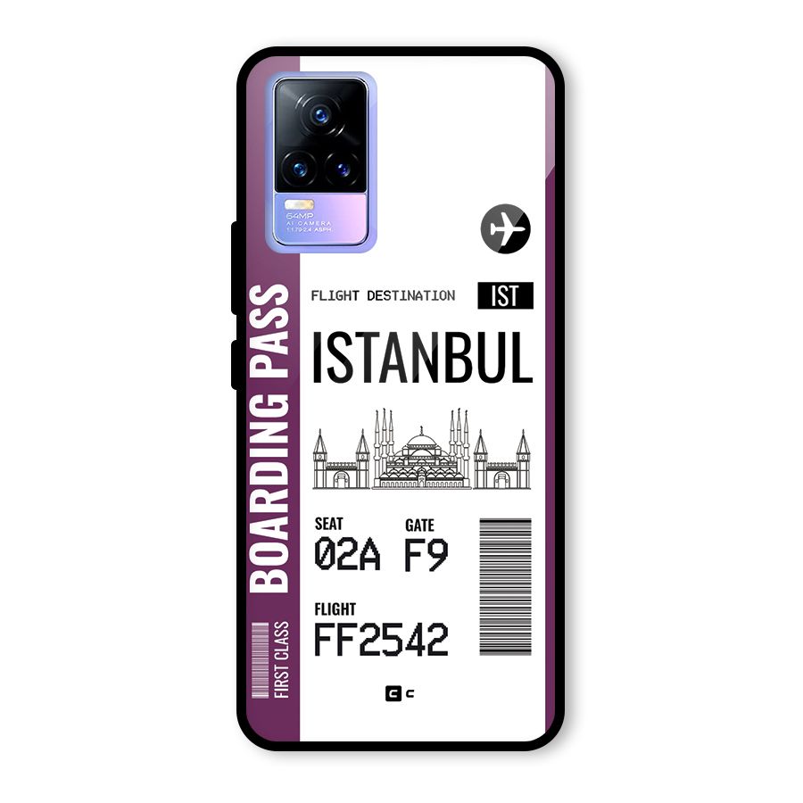 Istanbul Boarding Pass Glass Back Case for Vivo Y73