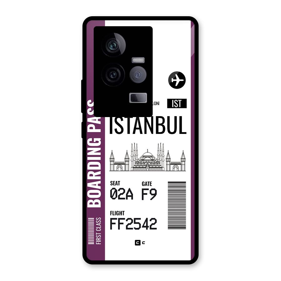 Istanbul Boarding Pass Glass Back Case for Vivo iQOO 11 5G