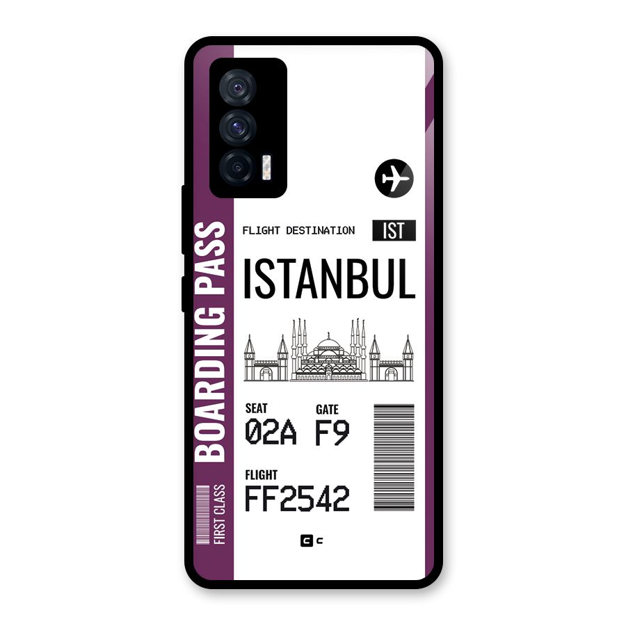 Istanbul Boarding Pass Glass Back Case for Vivo iQOO 7 5G