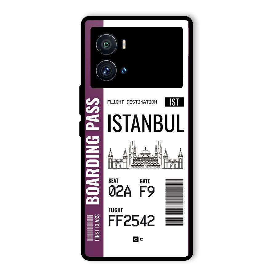 Istanbul Boarding Pass Glass Back Case for Vivo iQOO 9 Pro