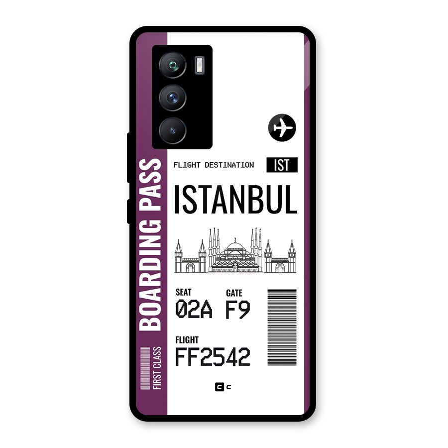 Istanbul Boarding Pass Glass Back Case for Vivo iQOO 9 SE