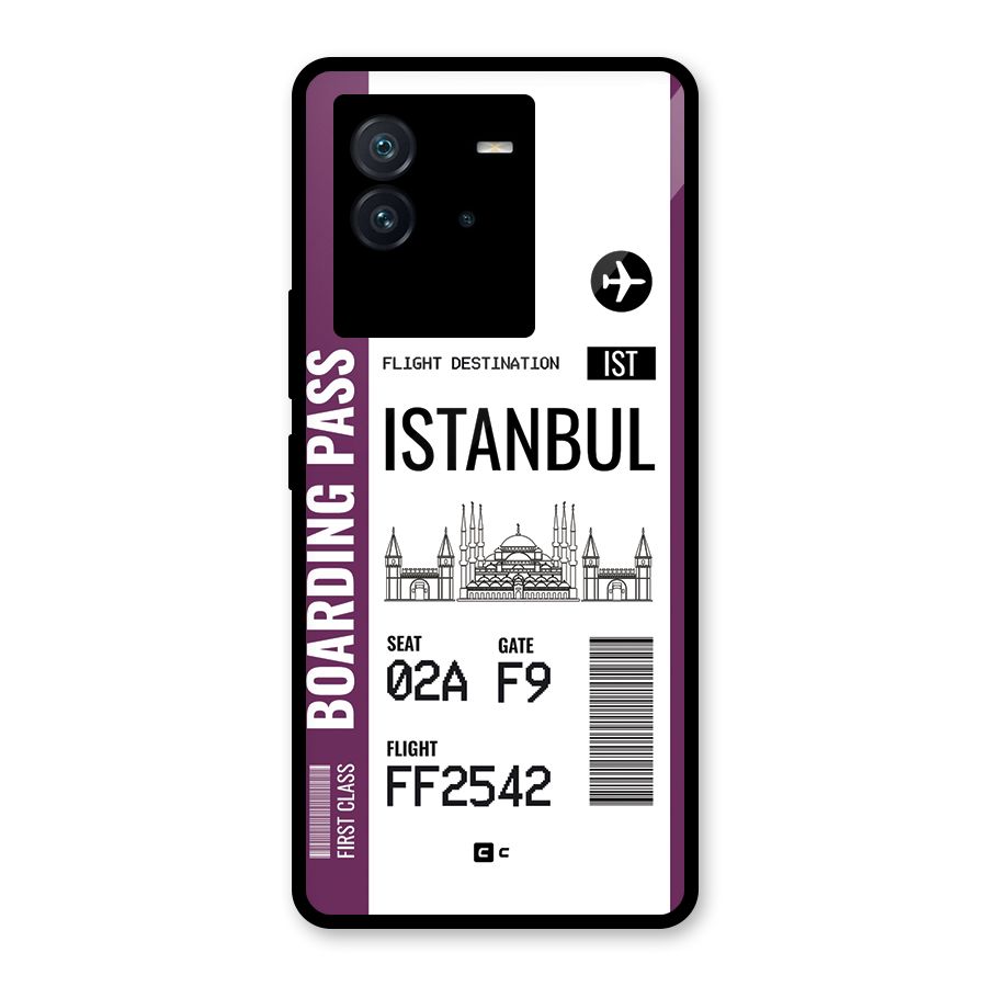 Istanbul Boarding Pass Glass Back Case for Vivo iQOO Neo 6 5G