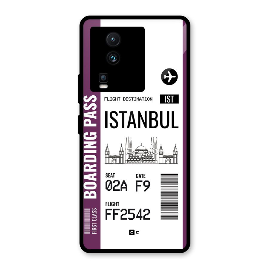 Istanbul Boarding Pass Glass Back Case for Vivo iQOO Neo 7