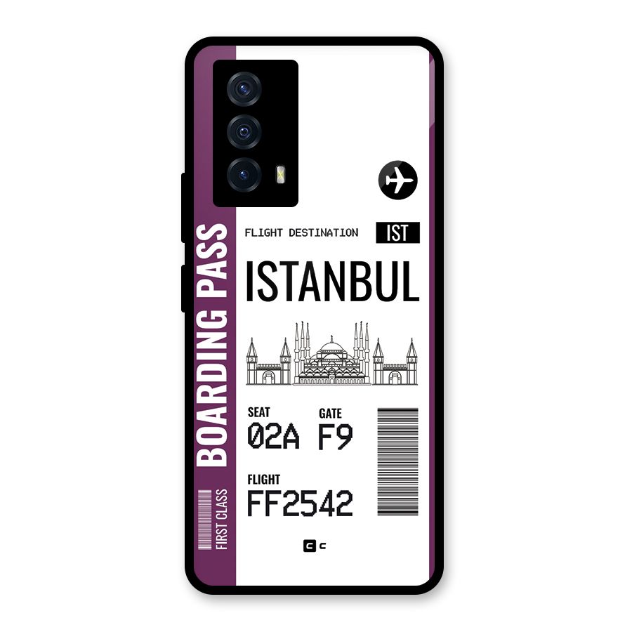 Istanbul Boarding Pass Glass Back Case for Vivo iQOO Z5