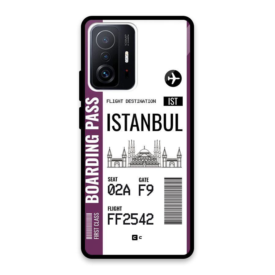 Istanbul Boarding Pass Glass Back Case for Xiaomi 11T Pro