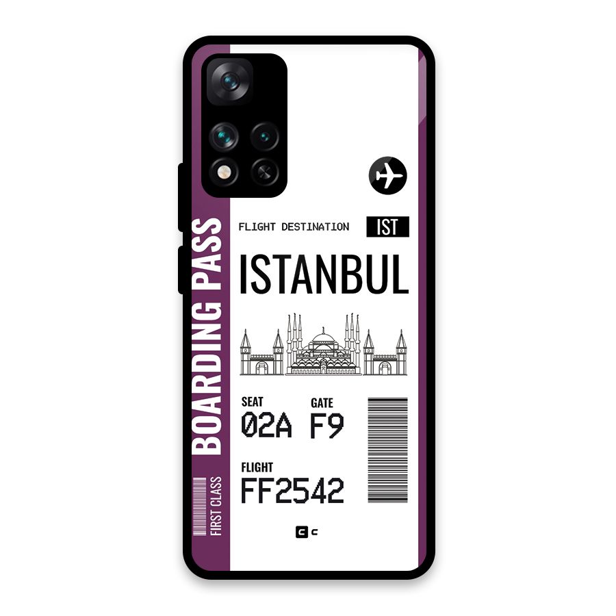 Istanbul Boarding Pass Glass Back Case for Xiaomi 11i HyperCharge 5G