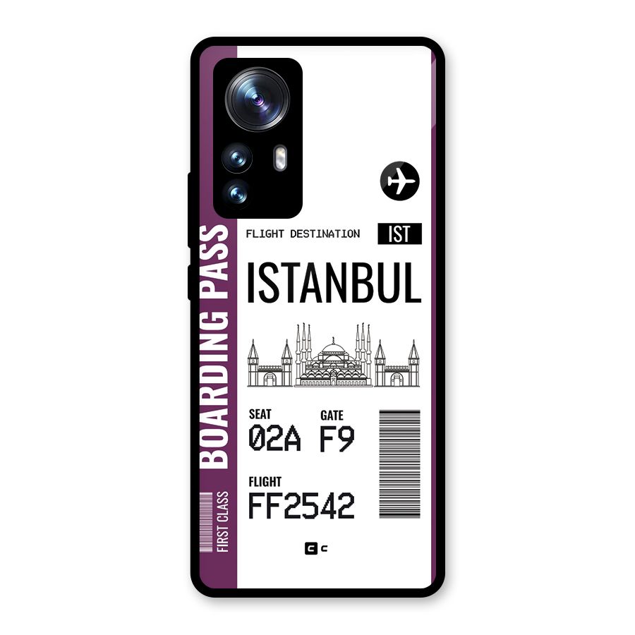 Istanbul Boarding Pass Glass Back Case for Xiaomi 12 Pro