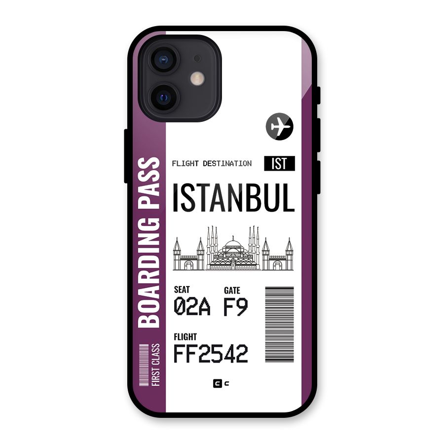Istanbul Boarding Pass Glass Back Case for iPhone 12