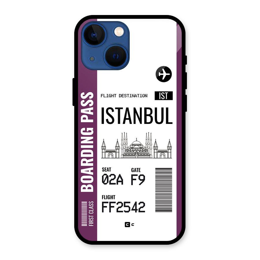 Istanbul Boarding Pass Glass Back Case for iPhone 13 Mini