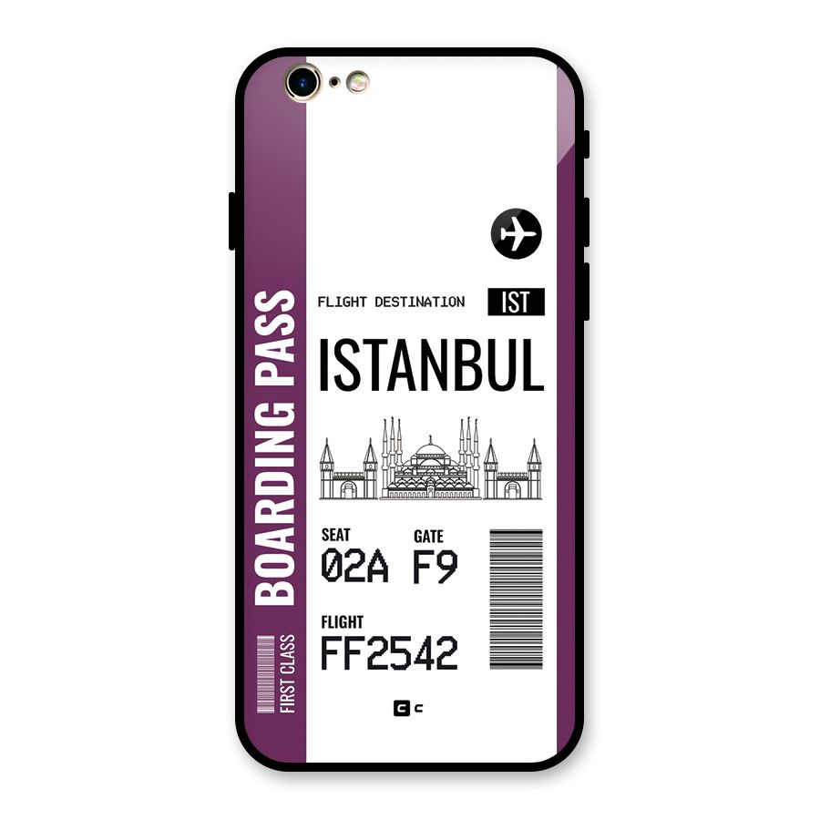 Istanbul Boarding Pass Glass Back Case for iPhone 6 6S