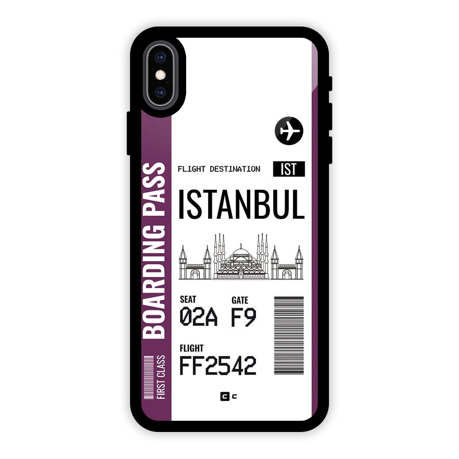 Istanbul Boarding Pass Glass Back Case for iPhone XS Max