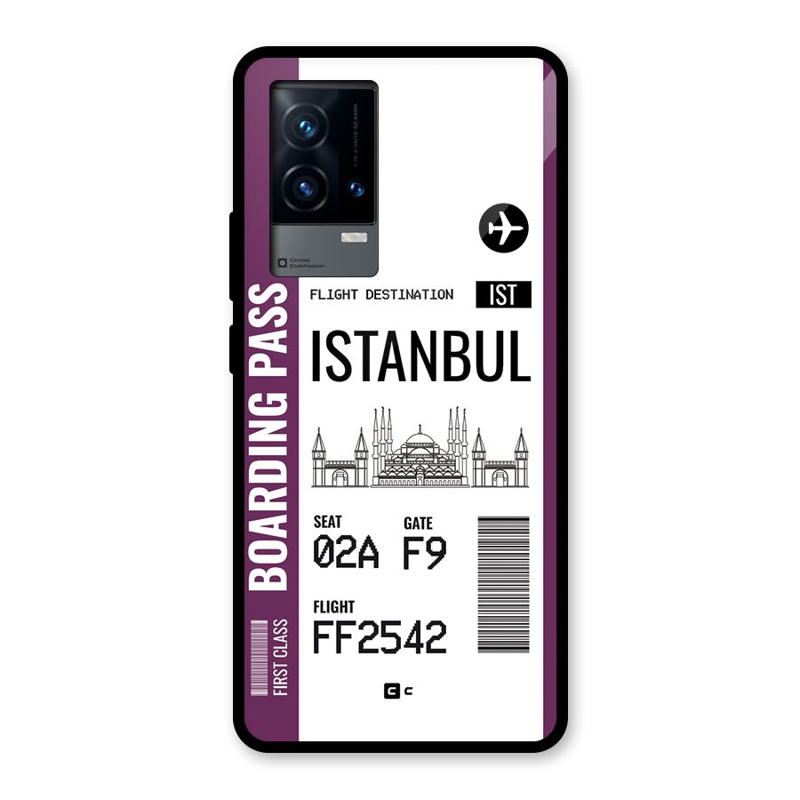 Istanbul Boarding Pass Glass Back Case for iQOO 9 5G