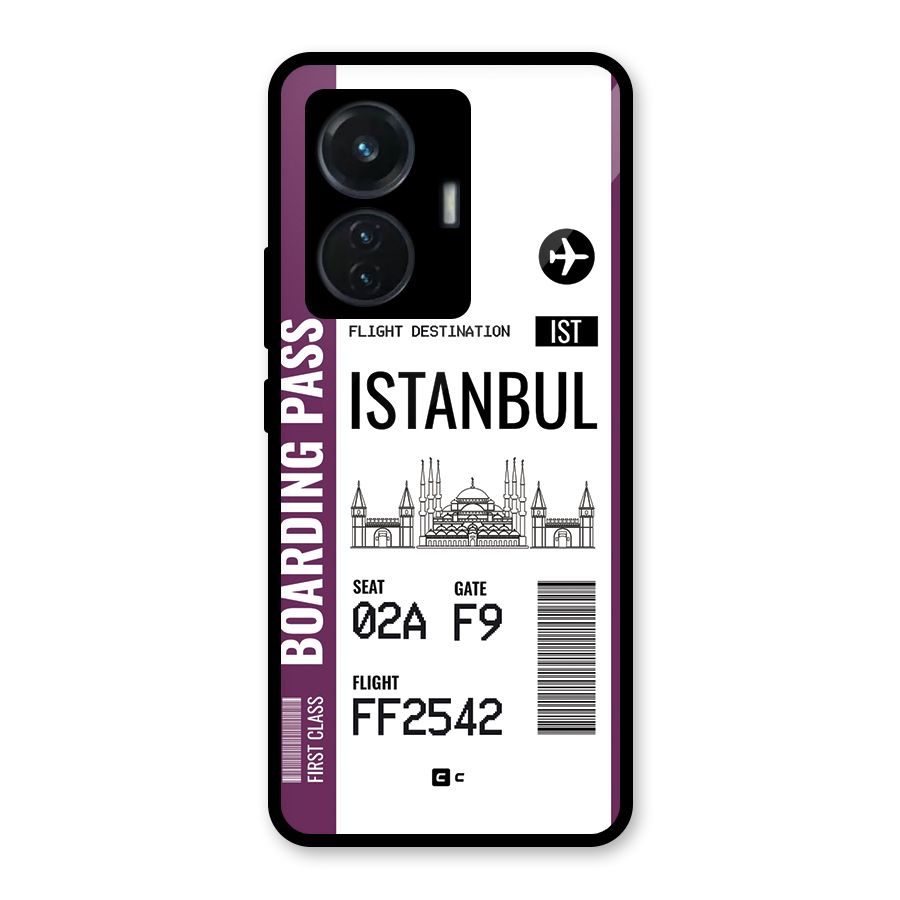 Istanbul Boarding Pass Glass Back Case for iQOO Z6 44W