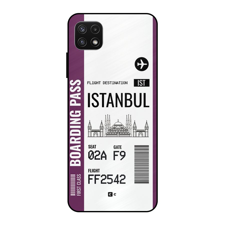 Istanbul Boarding Pass Metal Back Case for Galaxy A22 5G