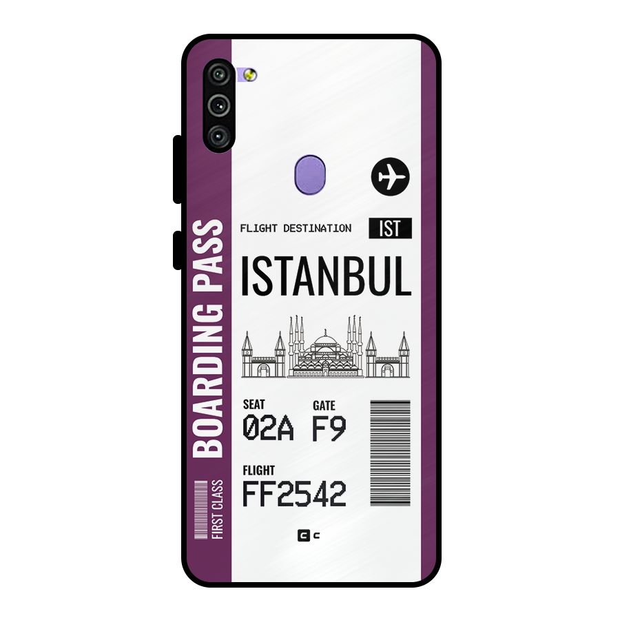 Istanbul Boarding Pass Metal Back Case for Galaxy M11