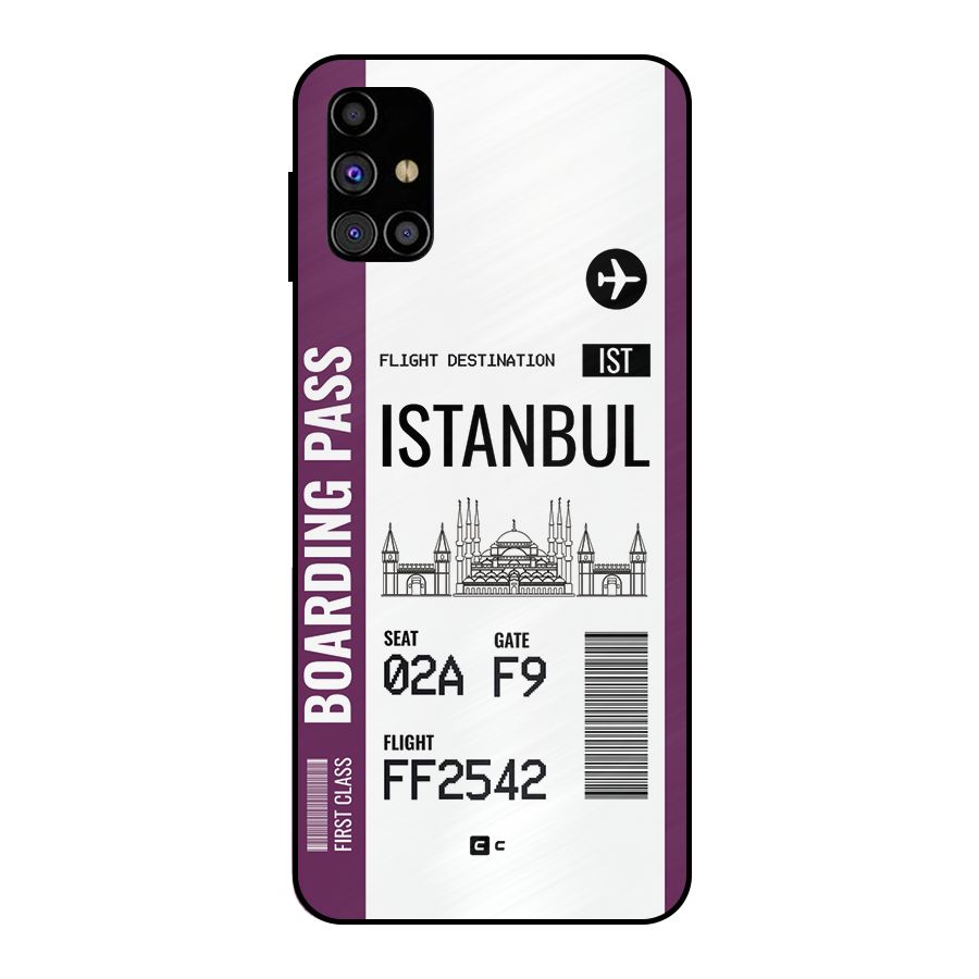 Istanbul Boarding Pass Metal Back Case for Galaxy M31s