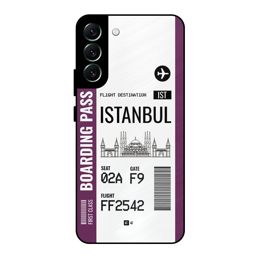 Istanbul Boarding Pass Metal Back Case for Galaxy S22 Plus 5G
