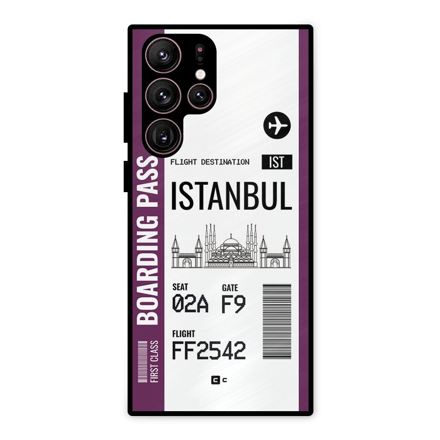 Istanbul Boarding Pass Metal Back Case for Galaxy S22 Ultra 5G