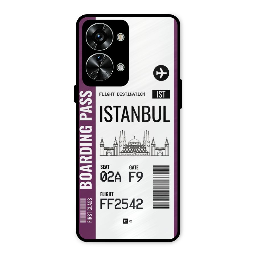 Istanbul Boarding Pass Metal Back Case for OnePlus Nord 2T