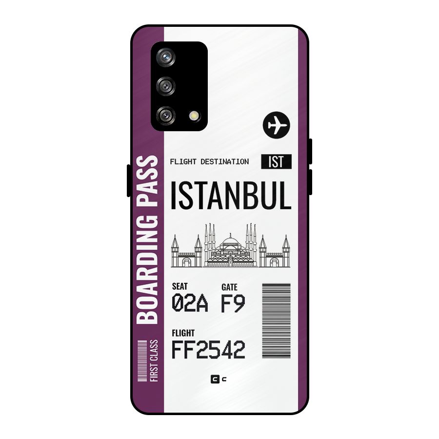 Istanbul Boarding Pass Metal Back Case for Oppo F19