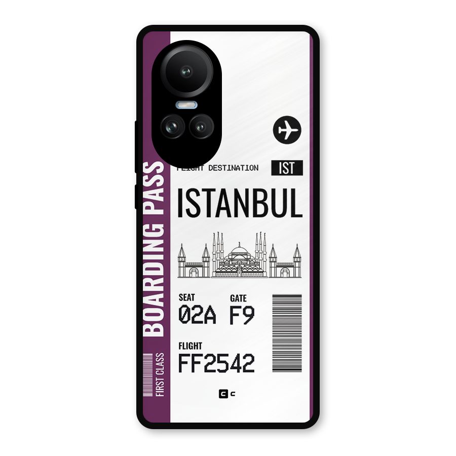 Istanbul Boarding Pass Metal Back Case for Oppo Reno10 Pro
