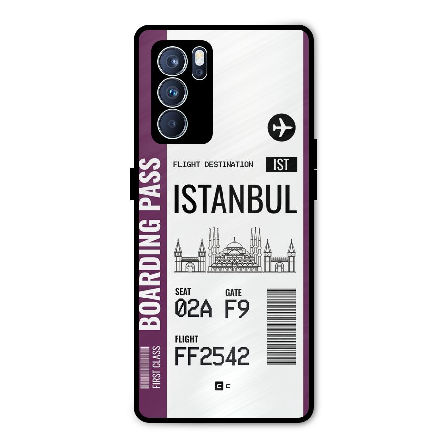 Istanbul Boarding Pass Metal Back Case for Oppo Reno6 Pro 5G