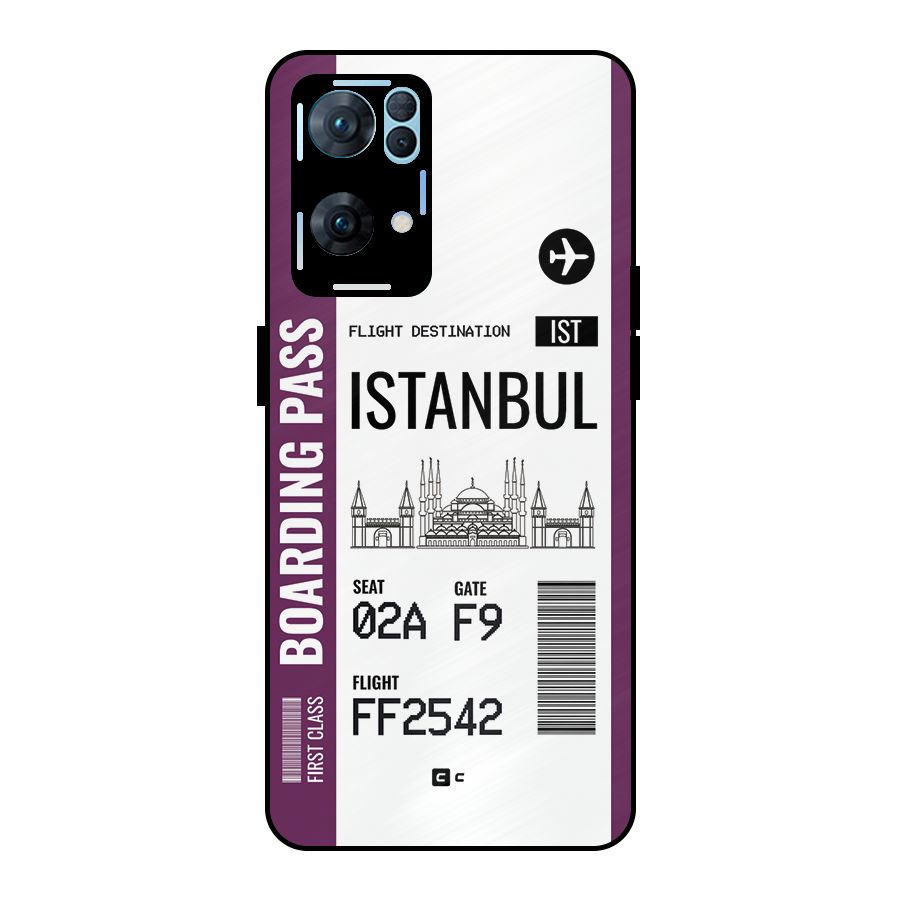 Istanbul Boarding Pass Metal Back Case for Oppo Reno7 Pro 5G