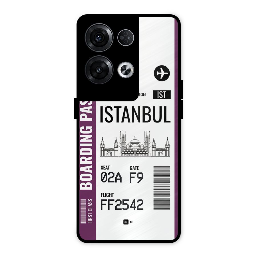 Istanbul Boarding Pass Metal Back Case for Oppo Reno8 Pro 5G